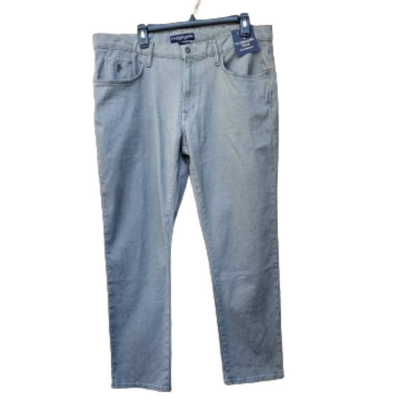 US Polo Assn. Men's 5-Pocket Gray Twill Pants NEW 38x30 Slim Straight Cotton - Picture 1 of 12